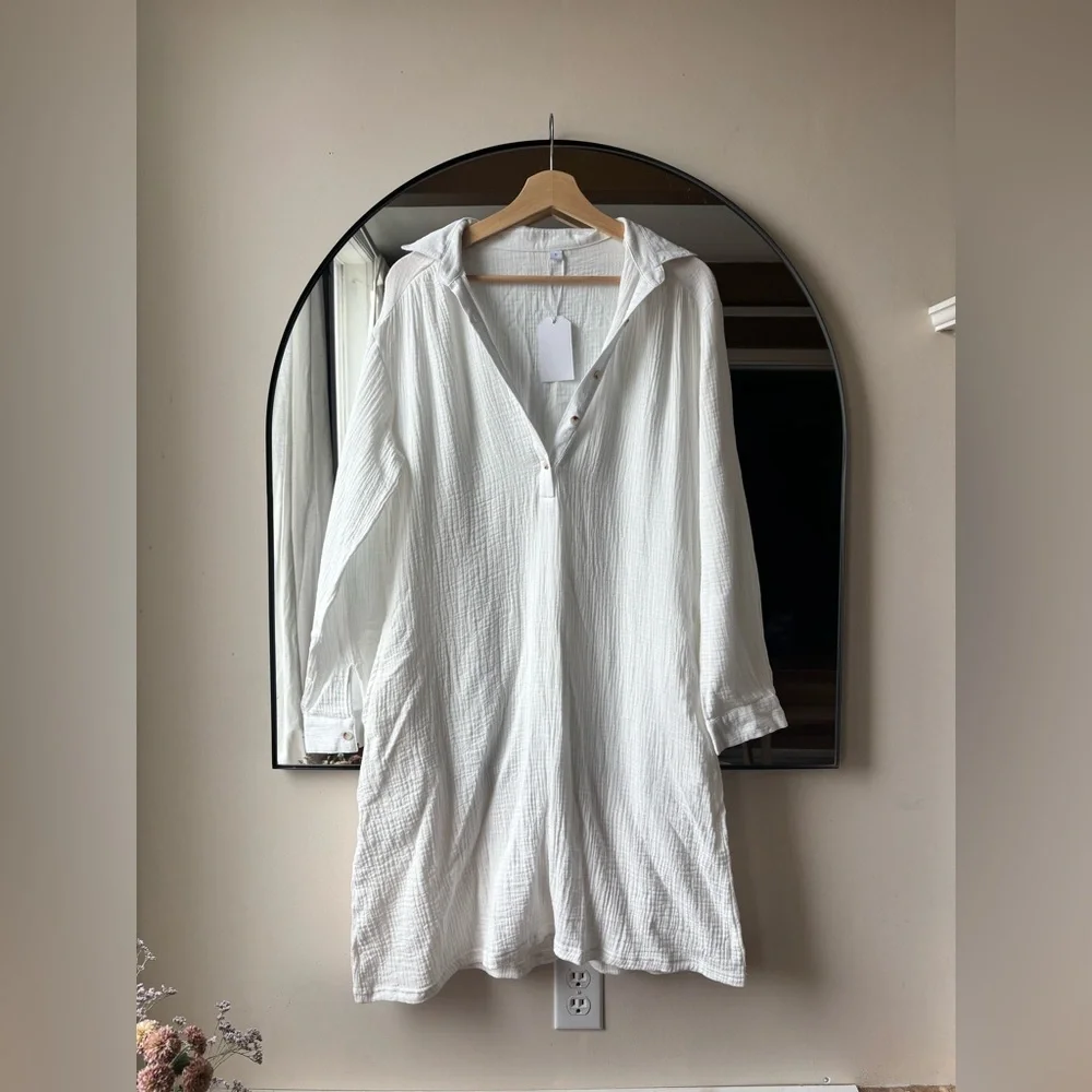 MADE WITH LOVE | cotton gauze dress | size large - Picture 3 of 4